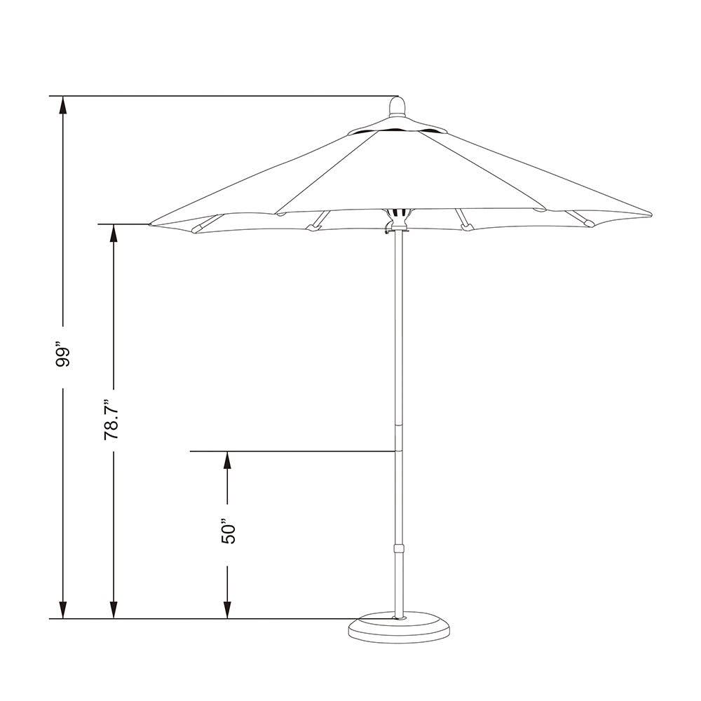 Forest Green 7.5ft Round Wood Umbrella Z557
