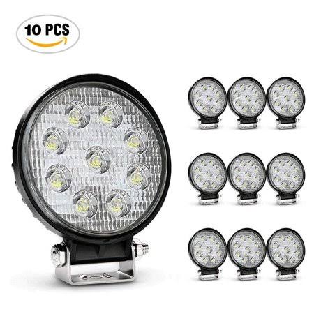 10 Pack 4 inch 27W Flood Round LED Work Light Waterproof Offroad Driving Light P386