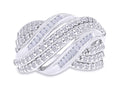 14K Gold Over Sterling Silver Multi-Row Engagement Ring G8148