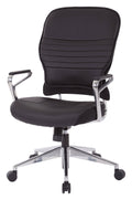 Bonded Leather Managers Chair with Headrest - Black I92321