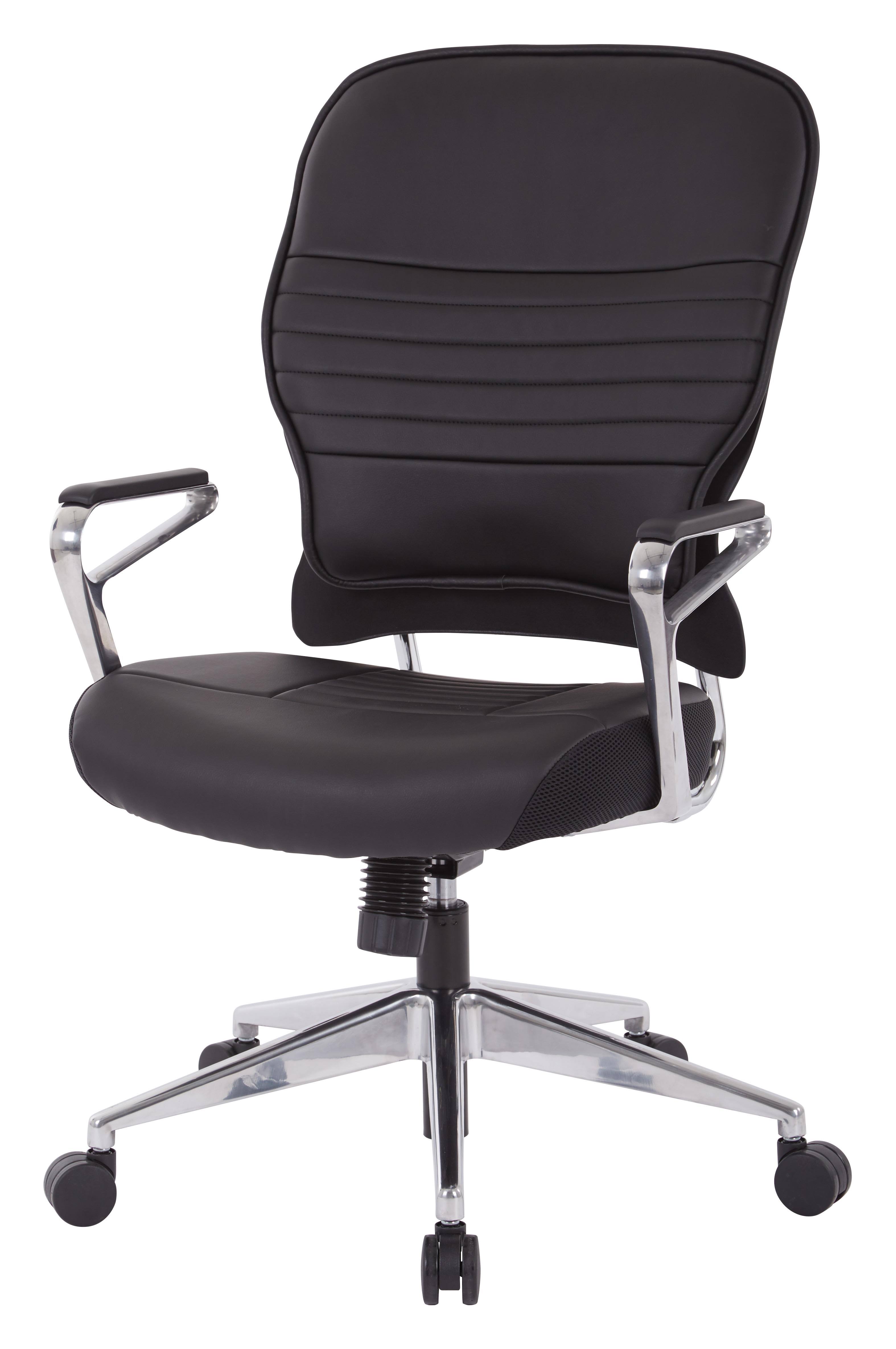Bonded Leather Managers Chair with Headrest - Black I92321