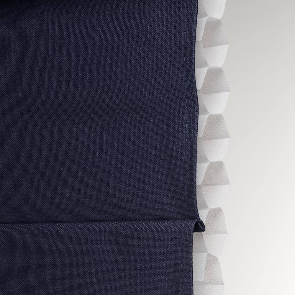 Navy Cordless Blackout Cotton Roman Shade 30 in. W x 72 in. L P852080
